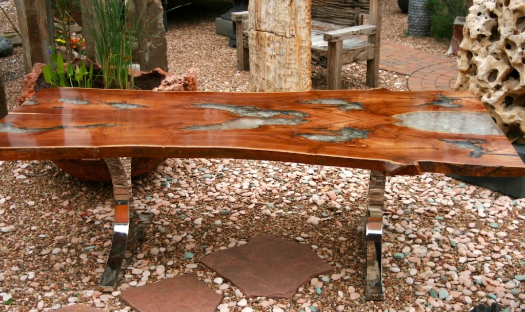 Teak and Acrylic Dining Table